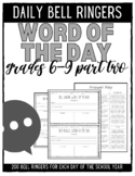 Word of the Day Bell Ringers - Junior High/Middle School - Part 2