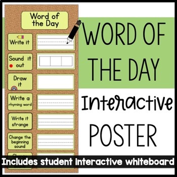 Preview of Word of the Day Circle Time Bulletin Board Posters | Student Sheet