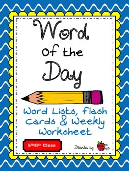 Preview of Word of the Day - English Vocabulary - 200 words (all year) - 5th / 6th Class