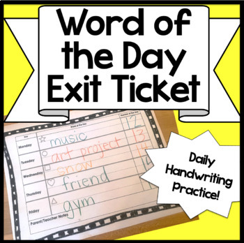 Preview of Word of the Day!  {Kindergarten Daily Handwriting Practice}