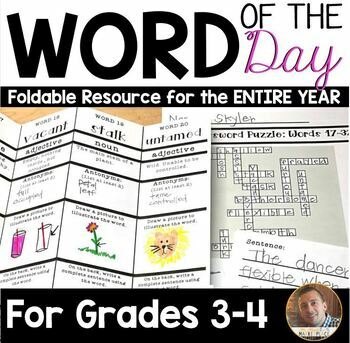 Preview of Word of the Day | Daily Vocabulary with Foldable Graphic Organizer