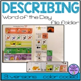 Word of the Day File Folder Describing Real Photos for Autism and Special Ed