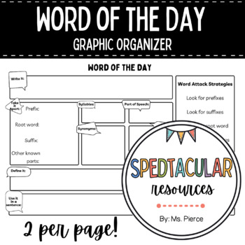 Preview of Word of the Day Graphic Organizer