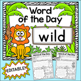 Editable Word of the Day Jungle Theme Posters