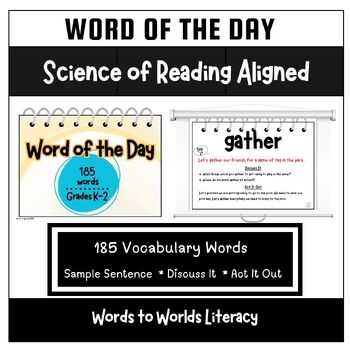 Preview of Word of the Day K-2 | 185 Words | Science of Reading | Vocab | Google Slides