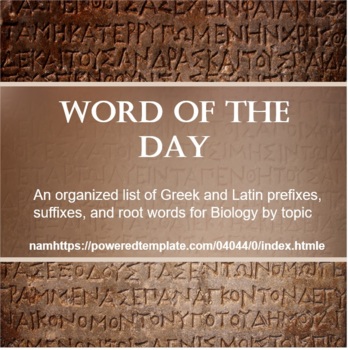 Preview of Word of the Day List