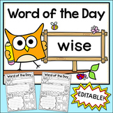 Word of the Day Editable Posters and Worksheets - Owl Them