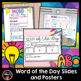 Word of the Day Slides, Posters and Worksheets
