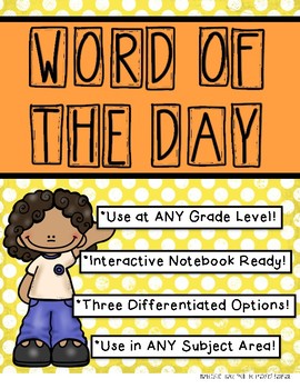 Word of the Day Templates by Tales from the Traveling Backpack | TPT