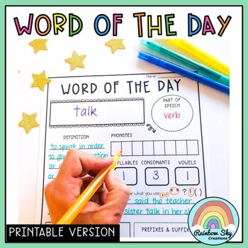 Preview of Word of the Day Templates: Vocabulary & Spelling Activities