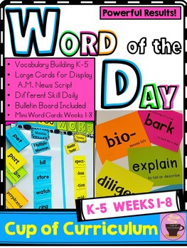Preview of Word of the Day Daily Vocabulary Routine BUNDLE Weeks 1-8