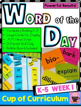 Preview of Word of the Day Daily Vocabulary Routine WEEK 1