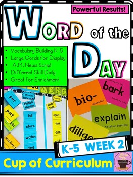 Preview of Word of the Day Vocabulary Routine WEEK 2