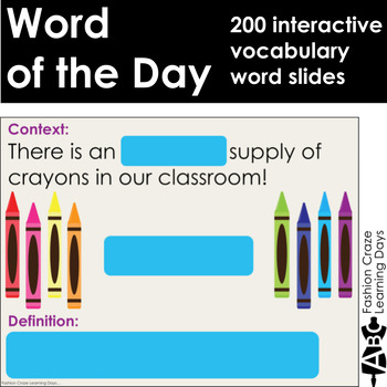 Preview of Word of the Day Vocabulary Digital Version - Daily Vocabulary Words for 3-5