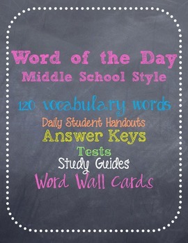 Preview of Word of the Day Vocabulary Program for Middle School