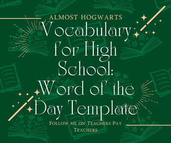 Preview of Word of the Day Vocabulary Template