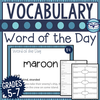 Preview of Word of the Day Vocabulary for Middle Grades