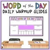Word of the Day Warmup Slides - Vocabulary & Spelling Warmup
