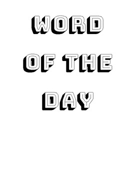 Preview of Word of the Day worksheets