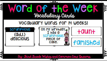 Preview of Word of the Week Vocabulary Cards