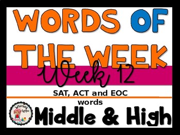 Preview of Word of the Week #12 (Middle and High School)