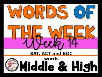 Preview of Word of the Week #14 (Middle and High School)