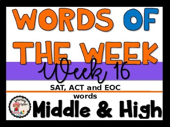 Preview of Word of the Week #16 (Middle and High School)