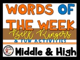 Word of the Week Bellringer & Activities (Upper Elem, Midd