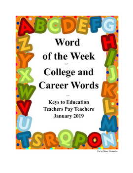 Preview of Word of the Week - College and Career