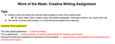 Word of the Week- Creative Writing