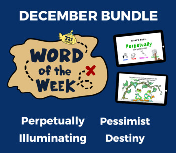 Preview of Word of the Week DEC Vocabulary Bundle: 4 Words (videos, quizzes, activities)