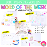 Word of the Week - Dolch Pre-Primer List