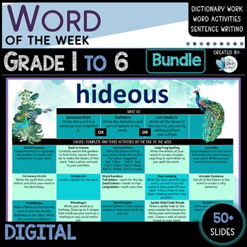 Preview of Word of the Week Grades 1 to 6 Bundle