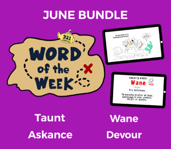 Preview of Word of the Week JUNE Vocabulary Bundle: 4 Words (videos, quizzes, activities)
