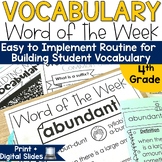 4th Grade Vocabulary Building Activity Tier 2 Word of the 