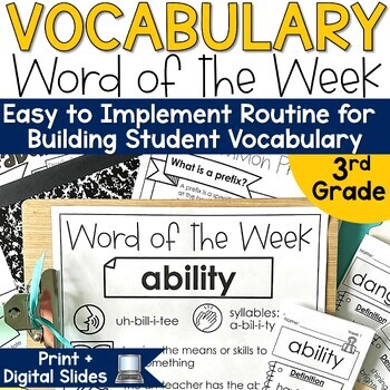 Preview of 3rd Grade Vocabulary Building Activities Tier 2 Template Graphic Organizer