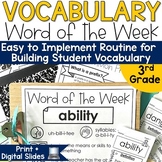 3rd Grade Vocabulary Building Activity Tier 2 Word of the 