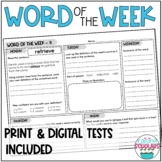 Word of the Week Vocabulary Morning Work & Tests