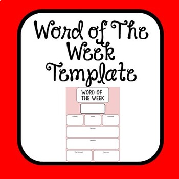 Preview of Word of the Week - digital template