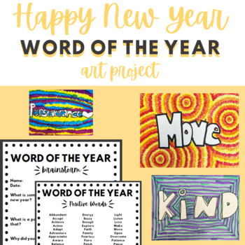 Preview of FREEBIE Word of the Year Art Project - New Years Resolutions - Back to School