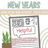 Word of the Year- New Years Activity