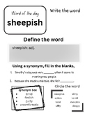 Word of the day (fifth grade) worksheets