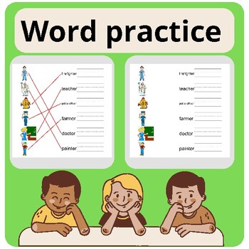 Preview of Word practice exercises for kindergarten:People words