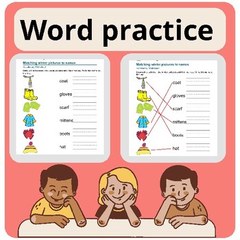 Preview of Word practice exercises for kindergarten:Seasons words