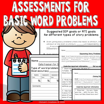 Preview of Word problem assessments for progress monitoring