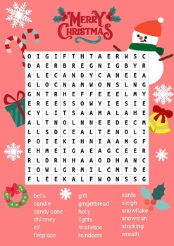 Word search Christmas by Lehrarin | TPT