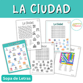 Word search. La Ciudad | Sopa de letras | The City in Spanish