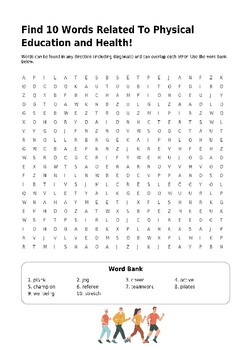 Preview of Word search PE and health