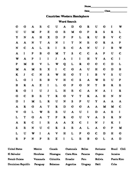 country word search teaching resources teachers pay teachers