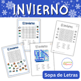 Word search. Winter in Spanish | Sopa de letras | El Invierno
